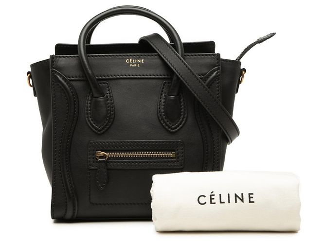 Céline Borsa a mano Celine Luggage Nano Shopper Nero - vista 6