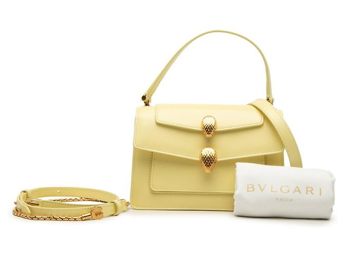 Bulgari Borsa a tracolla Bvlgari x Alexander Wang Serpenti in pelle gialla Giallo - vista 7