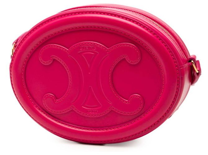 Céline Celine Triomphe Oval Purse Schultertasche Pink - Ansicht 2