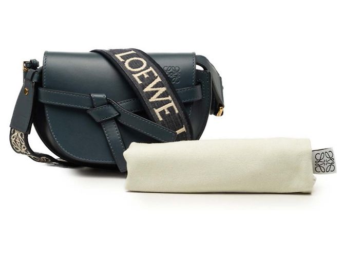 Sac bandoulière Loewe Anagram Gate Dual Mini Bleu Marine - vue 7