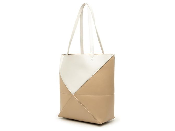 Bolso Tote Loewe Puzzlefold Medium Beige Crudo - vista 2