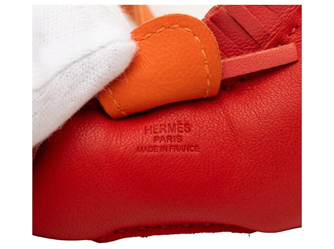 Hermès Hermes Rodeo PM Accessory Bag Charm Rosso Arancione - vista 3