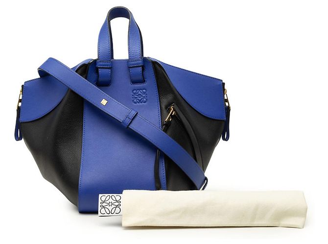 Loewe Anagram Hammock Small Handtasche Schwarz Blau - Ansicht 7