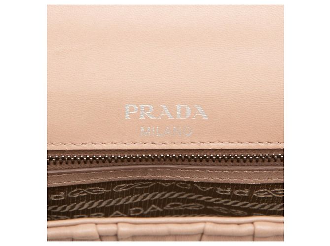 Borsa a tracolla Prada Logo Chain Beige - vista 5