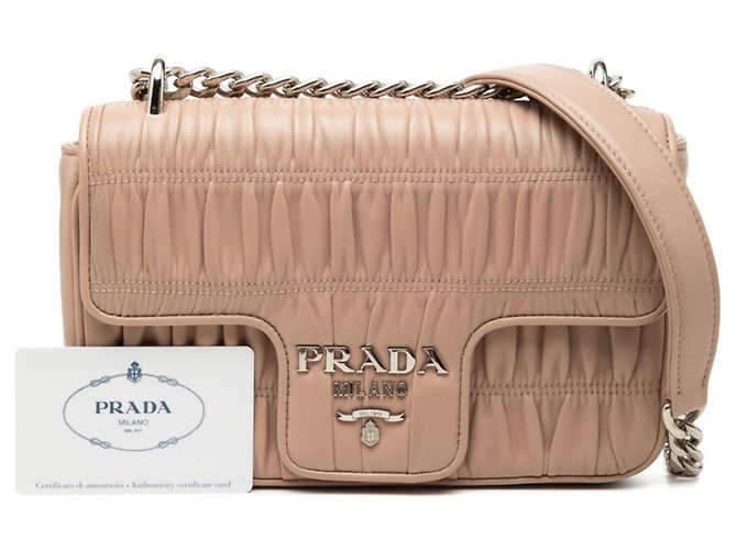 Borsa a tracolla Prada Logo Chain Beige - vista 6