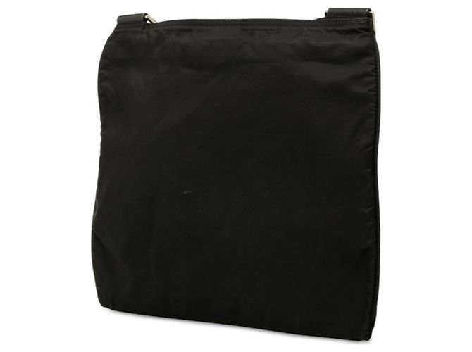 Sac bandoulière Prada avec plaque logo triangle Noir - vue 2