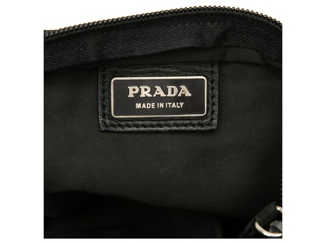 Sac bandoulière Prada avec plaque logo triangle Noir - vue 5