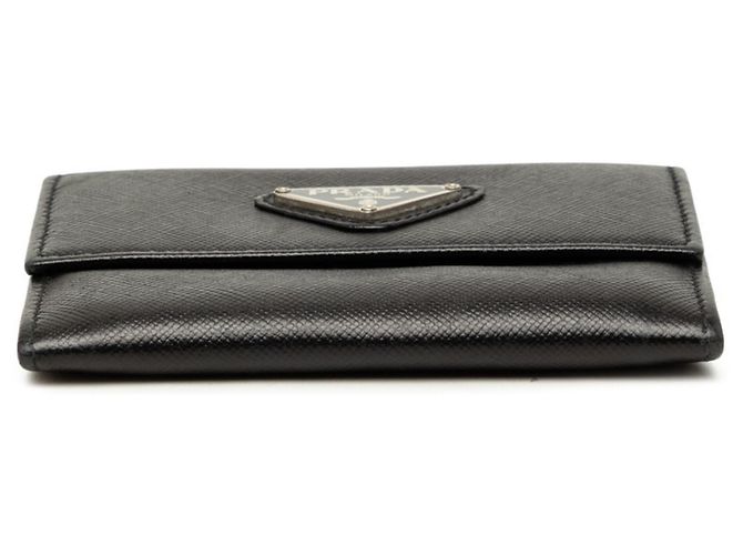 Tarjetero de piel Saffiano Prada Negro - vista 3