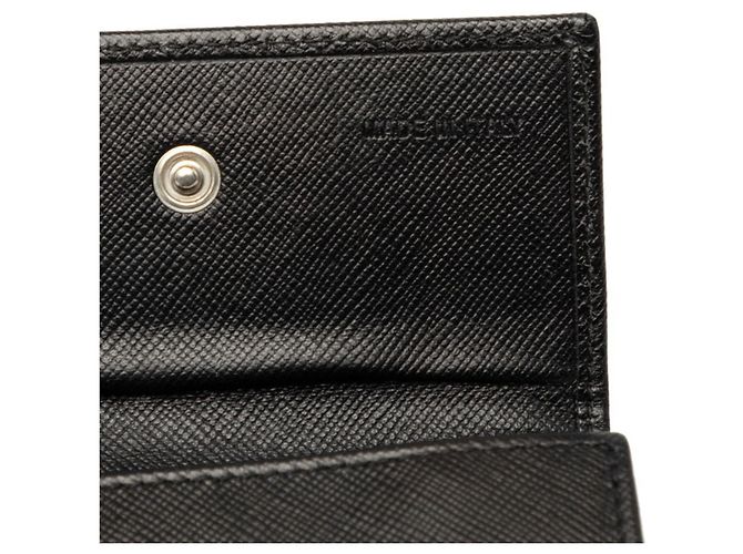 Tarjetero de piel Saffiano Prada Negro - vista 7