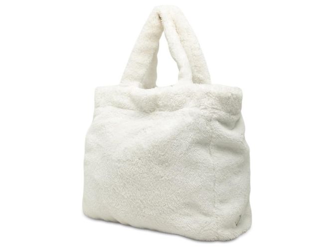 Borsa Tote Prada con placca logo Triangle Bianco - vista 2