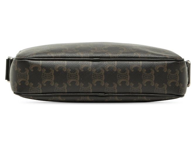 Céline Bolsa de Ombro Celine Triomphe Medium Logo Print Preto - vista 3
