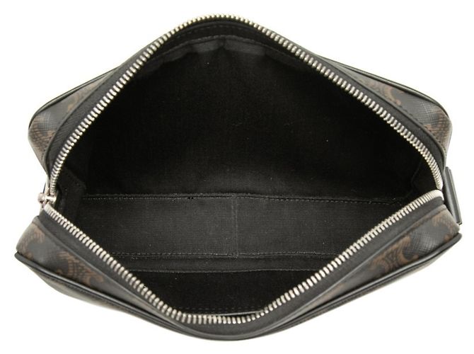 Céline Bolsa de Ombro Celine Triomphe Medium Logo Print Preto - vista 4