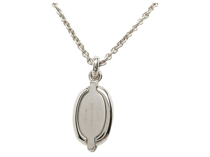 Hermès Collana con pendente Hermes Mini Maillon PM Beige D'oro - vista 2