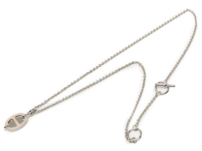 Hermès Collana con pendente Hermes Mini Maillon PM Beige D'oro - vista 3