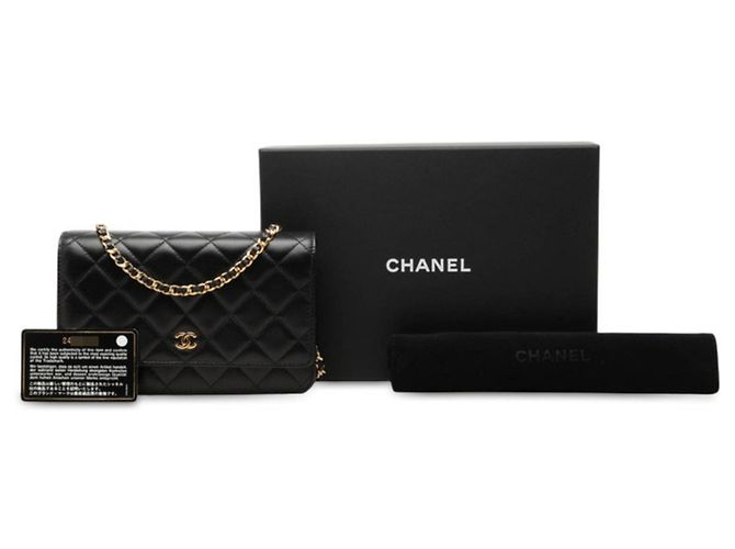 Borsa a tracolla con catena e portafoglio Chanel Matelassé Coco Mark Nero - vista 7