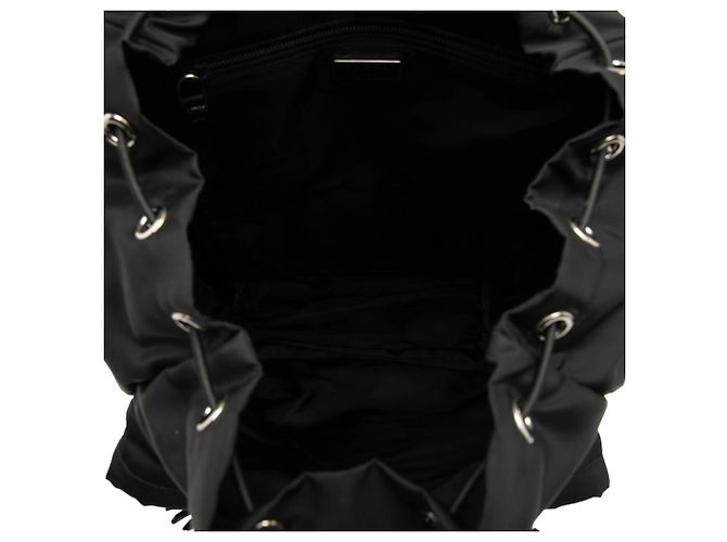 Zaino Prada con placca logo triangolo - Nylon nero - vista 4