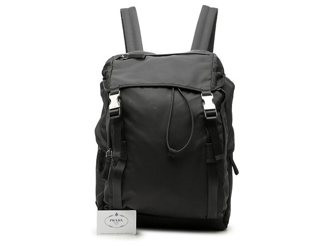 Zaino Prada con placca logo triangolo - Nylon nero - vista 6