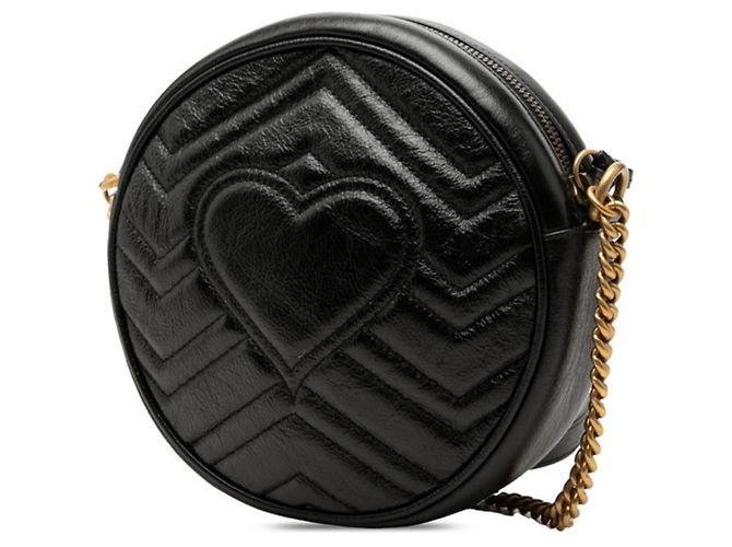 Borsa a tracolla con catena Gucci GG Marmont Nero - vista 2