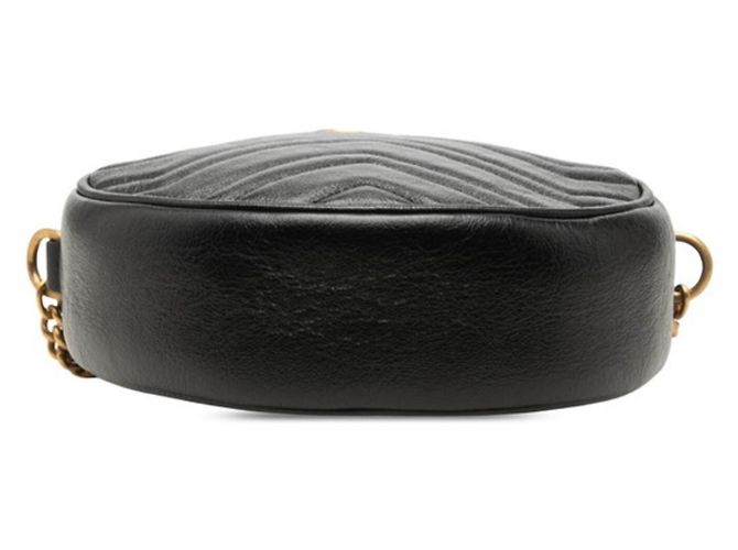 Borsa a tracolla con catena Gucci GG Marmont Nero - vista 3