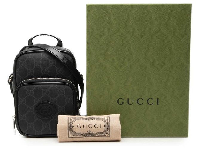 Borsa a tracolla Gucci GG Supreme Interlocking G Marrone Nero - vista 7