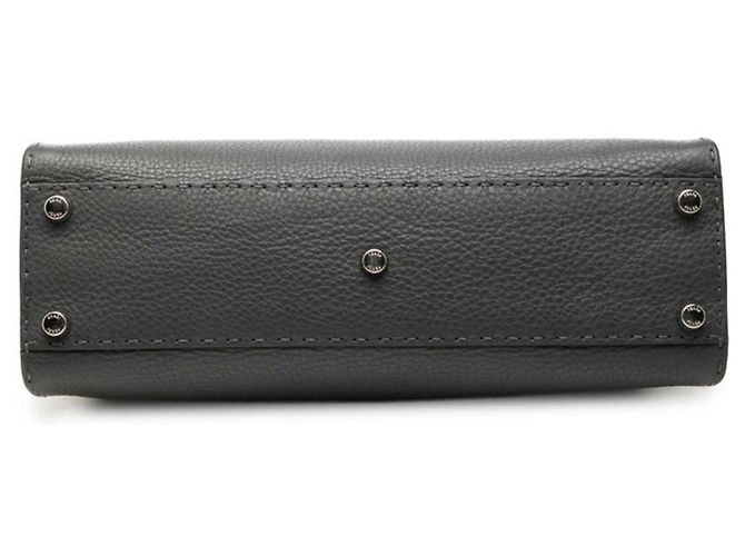 Fendi Selleria Peekaboo Medium Handtasche aus grauem Leder - Ansicht 3
