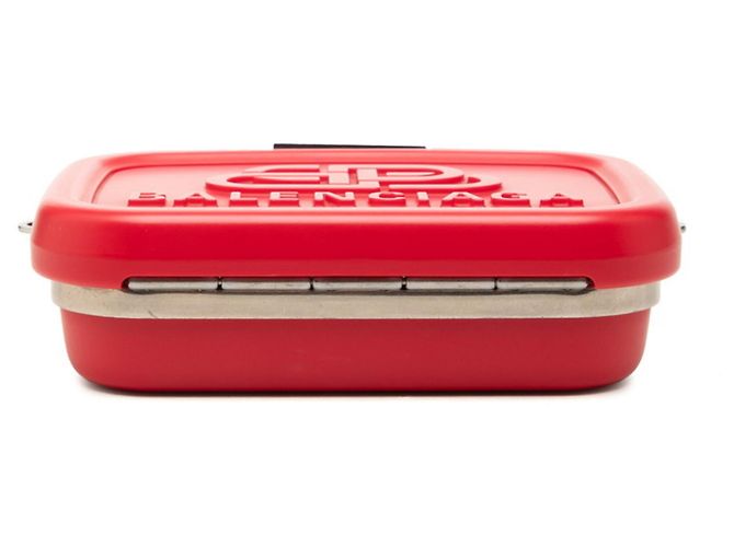 Borsa a tracolla Balenciaga Lunchbox Mini Case Rosso - vista 3