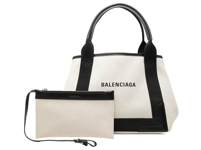 Everyday Borsa Cabas S Balenciaga Navy Nero Crudo - vista 7