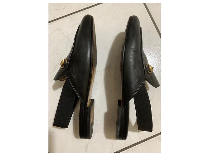 Gucci Mocassins slingback en cuir noir avec mors - vue 3