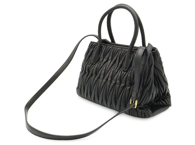 Borsa Miu Miu Matelassé Gather Nero - vista 2