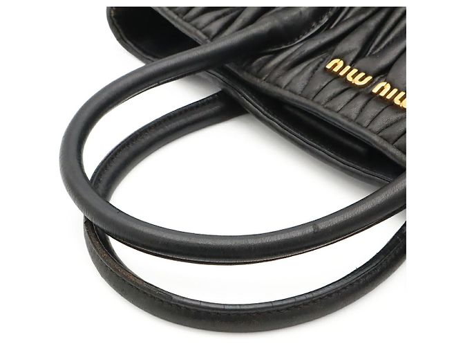 Borsa Miu Miu Matelassé Gather Nero - vista 4