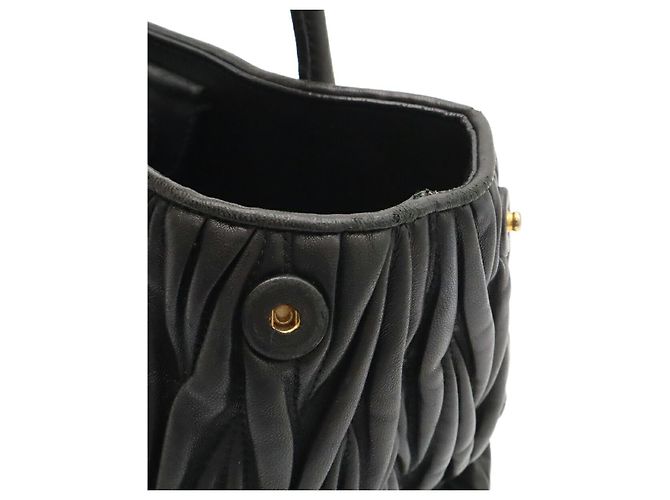 Borsa Miu Miu Matelassé Gather Nero - vista 8