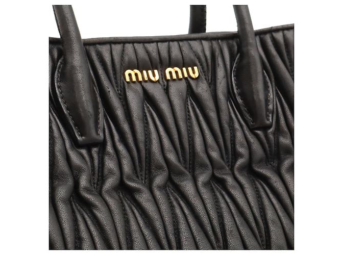 Borsa Miu Miu Matelassé Gather Nero - vista 9