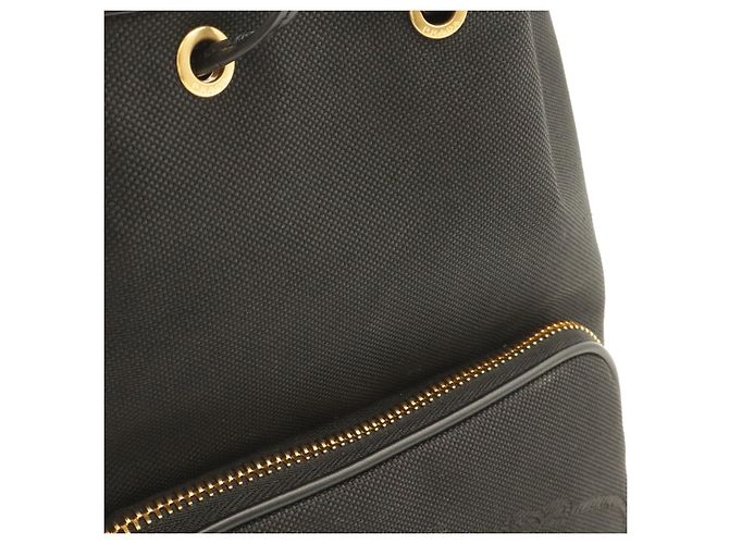 Borsa a secchiello Prada in tela nera Nero - vista 4