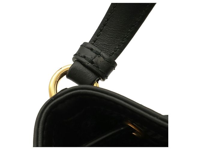 Borsa a secchiello Prada in tela nera Nero - vista 5
