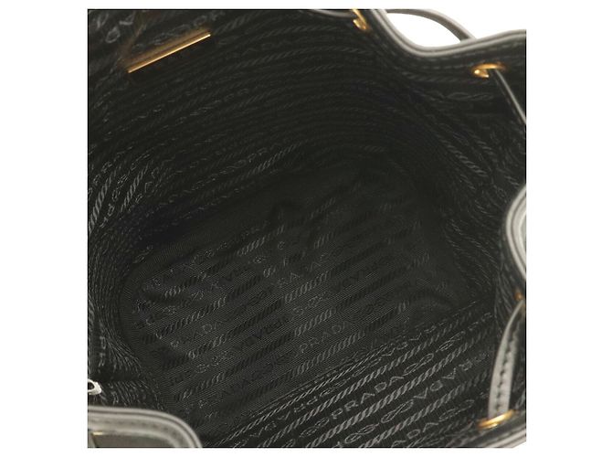 Borsa a secchiello Prada in tela nera Nero - vista 7