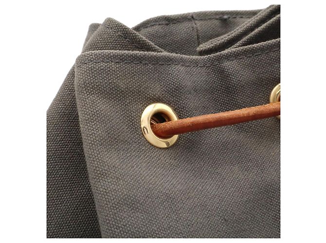 Bolsa de ombro Hermès de tecido cinza - vista 4