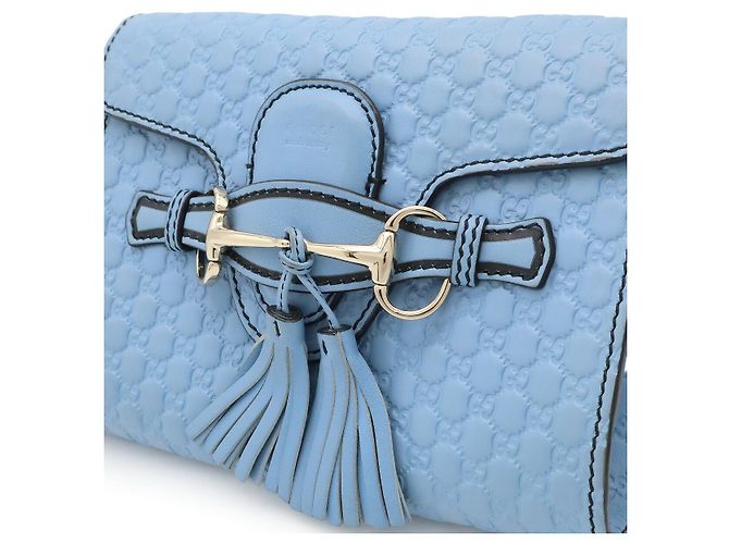 Borsa a tracolla con catena Gucci Emily Blu - vista 9