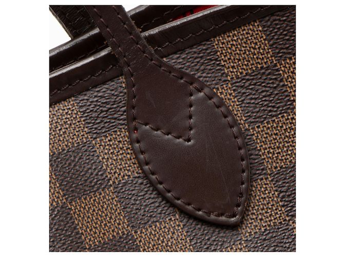 Borsa Tote Louis Vuitton Damier Ebene Neverfull MM Marrone - vista 10