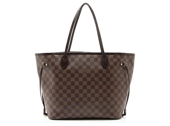 Borsa Tote Louis Vuitton Damier Ebene Neverfull MM Marrone - vista 3