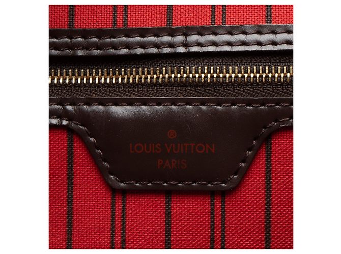 Borsa Tote Louis Vuitton Damier Ebene Neverfull MM Marrone - vista 8