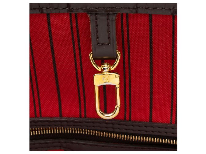 Borsa Tote Louis Vuitton Damier Ebene Neverfull MM Marrone - vista 9