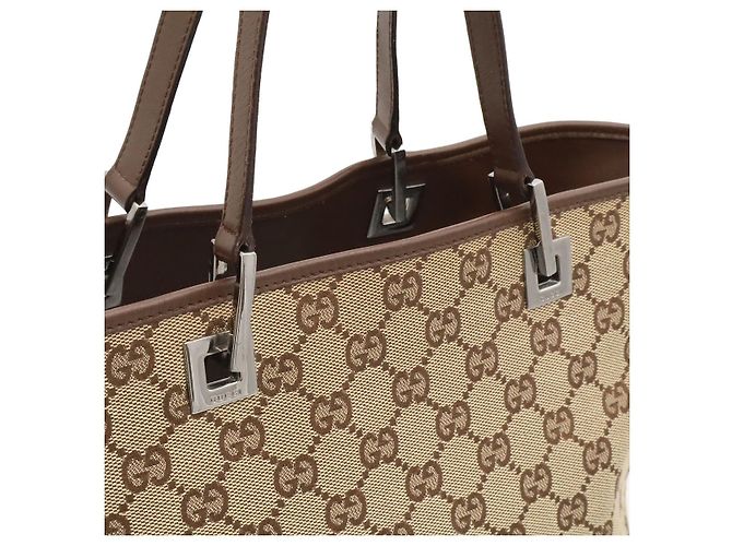 Gucci GG Canvas Tote Bag Braun Beige - Ansicht 7