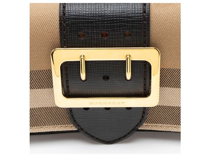 Borsa a tracolla Small Burberry House Check Madison Buckle Marrone Beige - vista 10