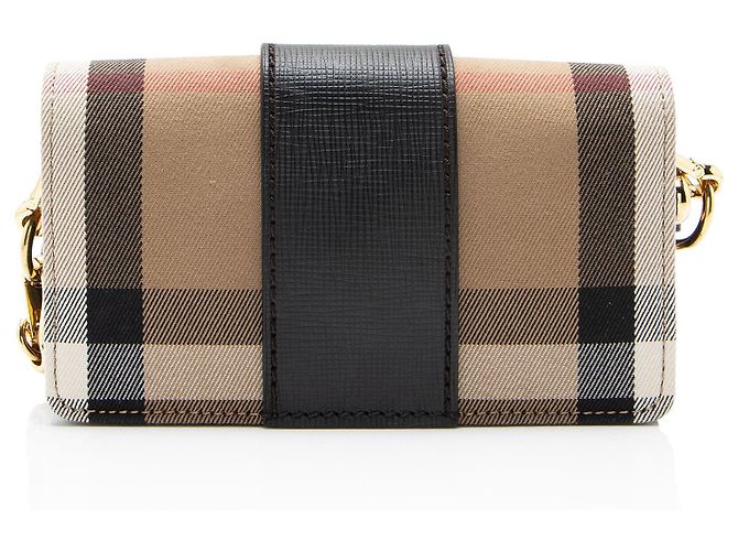 Borsa a tracolla Small Burberry House Check Madison Buckle Marrone Beige - vista 3