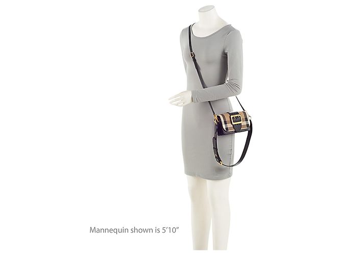 Borsa a tracolla Small Burberry House Check Madison Buckle Marrone Beige - vista 5