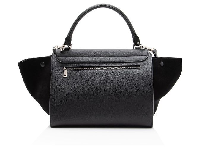 Céline Bolsa Trapeze Medium em couro de bezerro Celine Preto - vista 3