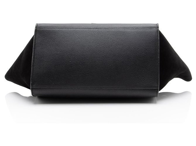 Céline Bolsa Trapeze Medium em couro de bezerro Celine Preto - vista 4