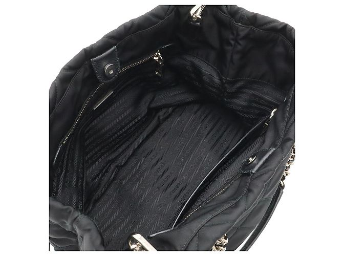 Borsa a tracolla Prada Tessuto con logo triangolare Nero - vista 5