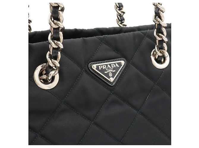 Borsa a tracolla Prada Tessuto con logo triangolare Nero - vista 8