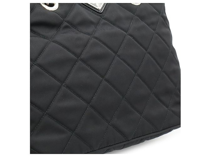 Borsa a tracolla Prada Tessuto con logo triangolare Nero - vista 9